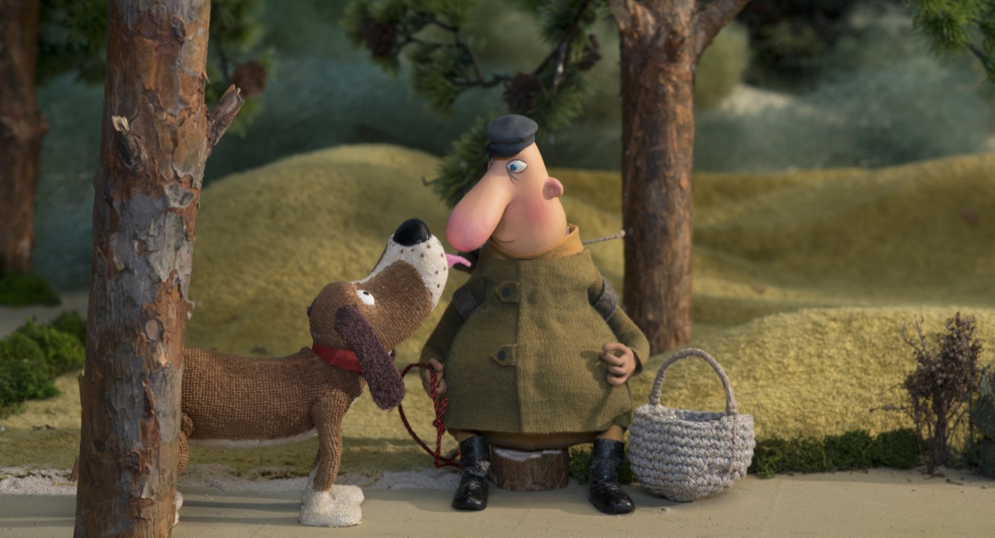 Animatiefiguren met een hond uit een Filmmix-programma